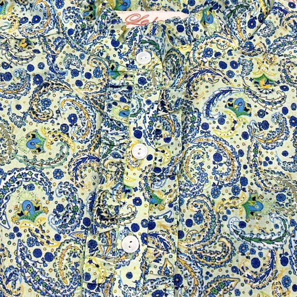 Le Lapin Peacock Paisley Mae Top Girls Button-Up Shirt NWT 3Y, 4Y, 5Y - Picture 3 of 6